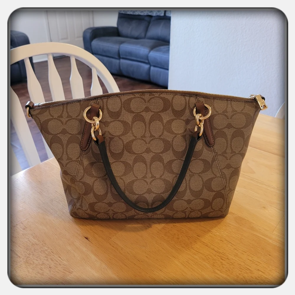 EUC Coach Khaki Small Kelsey Satchel